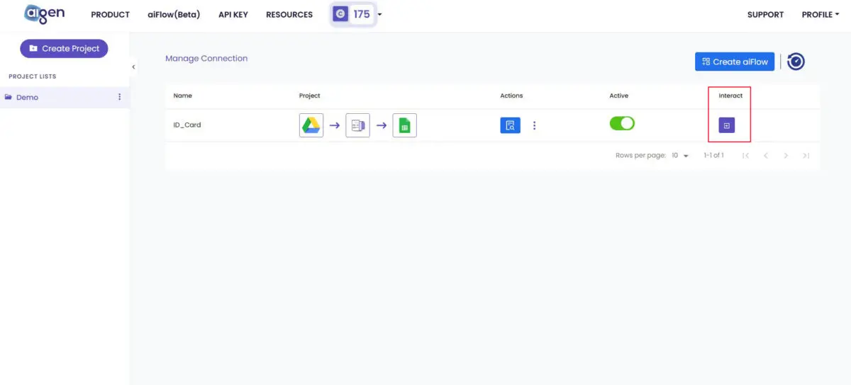 เลือกที่ Interact ระบบจะไปที่หน้า google drive