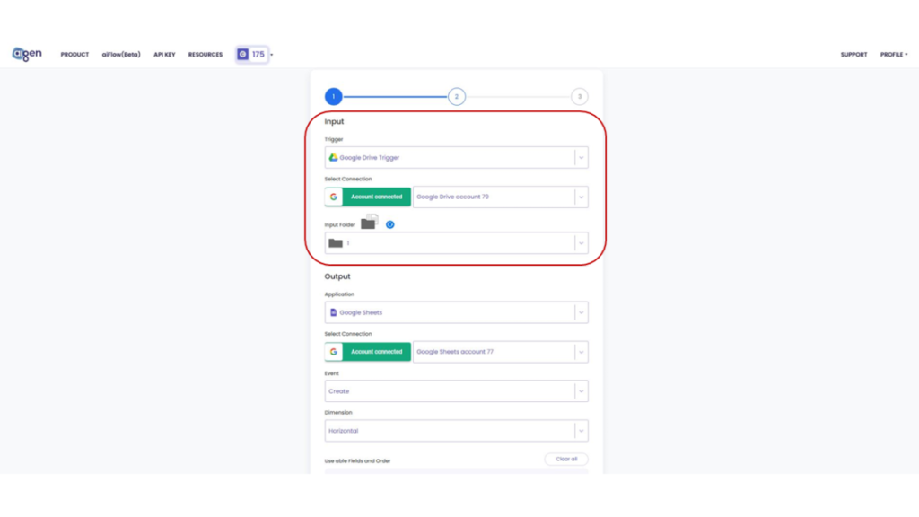 ตั้งค่าไฟล์ input ที่ต้องการในการทำ aiFlow